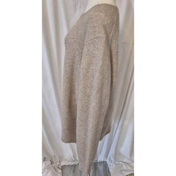 Helmut Lang Womens Camel Melange Wool Blend Brushed Crew Neck Sweater Large - Picture 6 of 8